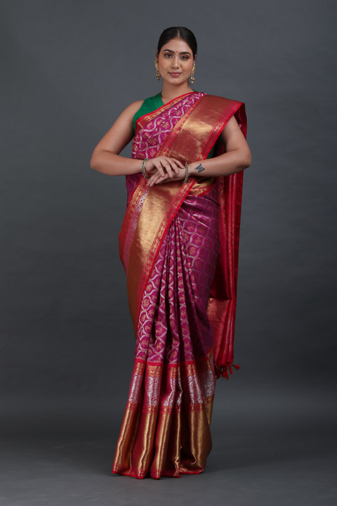 Mangenta Kanjeevaram Saree
